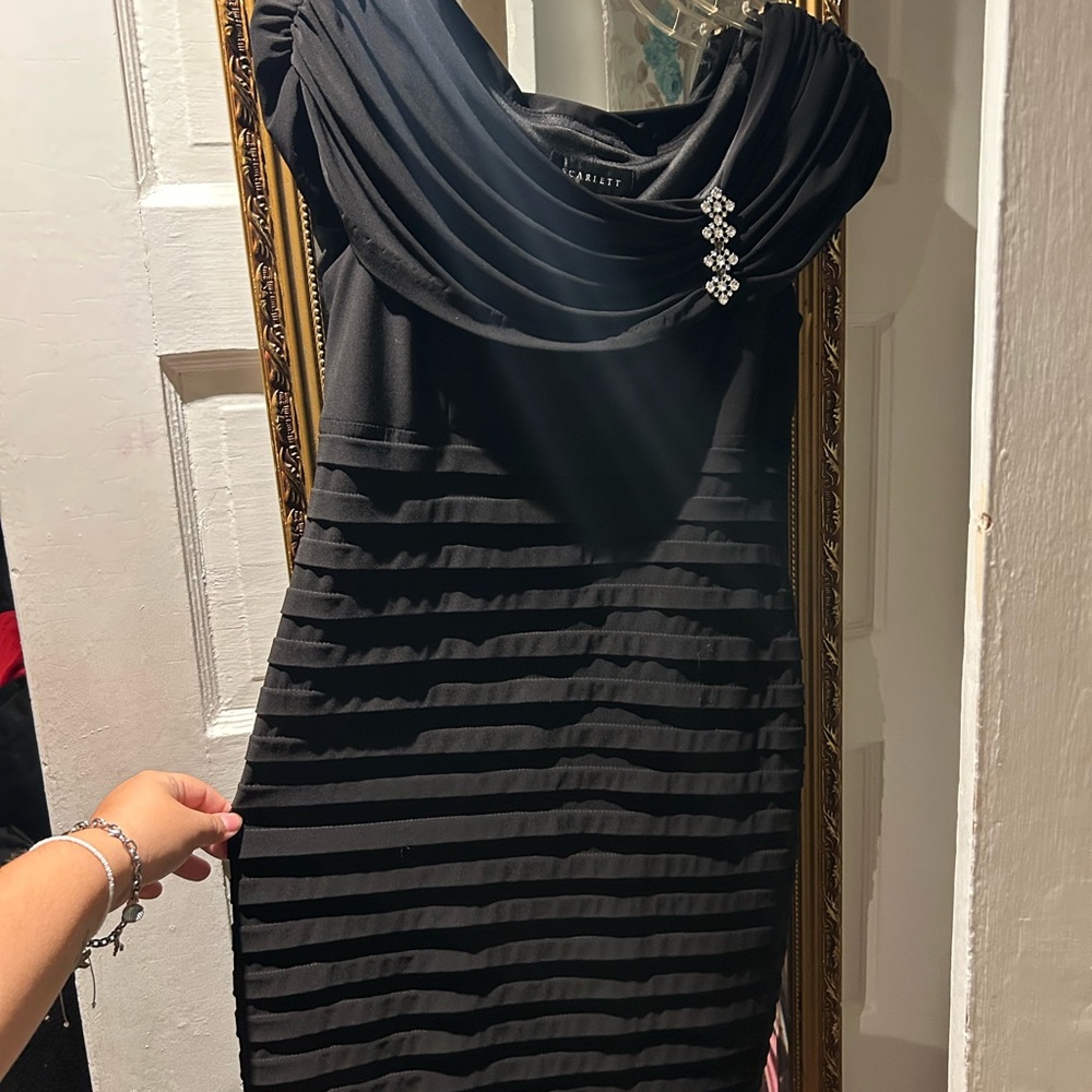 Scarlett Black Draped Mini Dress